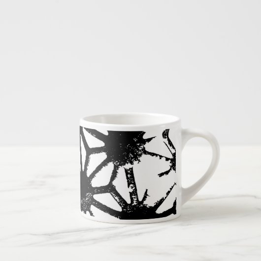 Zwart geometrisch patroon espresso kop (Rechts)