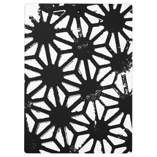 Zwart geometrisch patroon klembord (Achterkant)