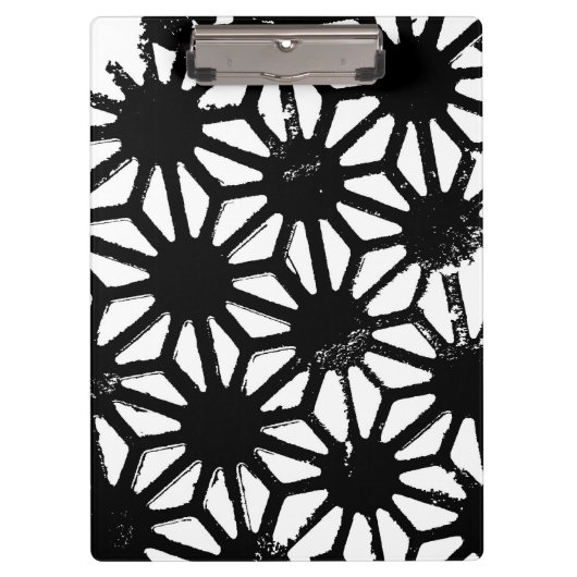 Zwart geometrisch patroon klembord (Voorkant)