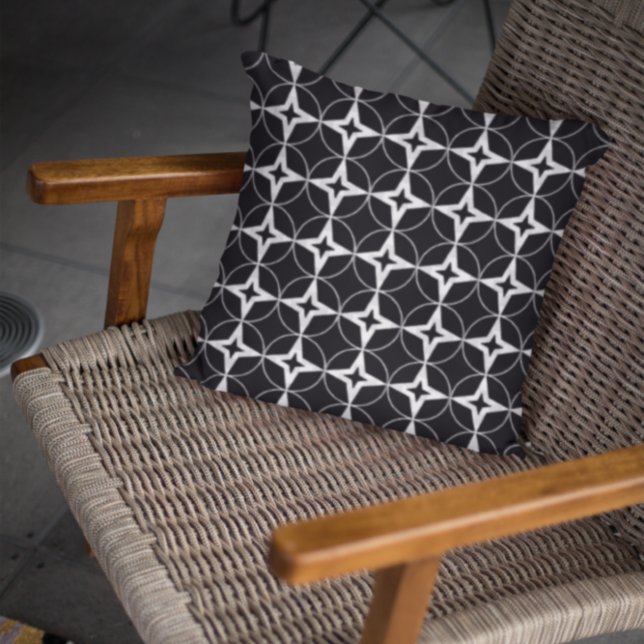 Zwart geometrisch patroon kussen (Creator heeft geüpload)