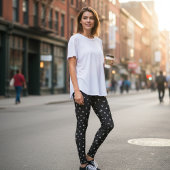 Zwart geometrisch patroon leggings