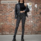 Zwart geometrisch patroon leggings