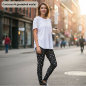 Zwart geometrisch patroon leggings