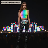 Zwart geometrisch patroon leggings