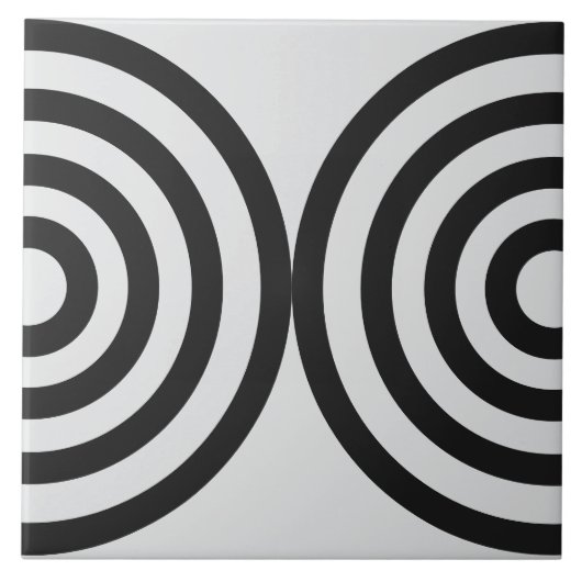 Zwart geometrisch patroon Mid Century Modern Tegeltje (Voorkant)