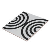 Zwart geometrisch patroon Mid Century Modern Tegeltje (Zijkant)