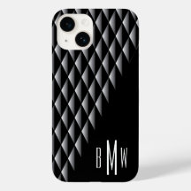 Zwart Geometrisch Patroon Monogrammen