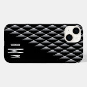 Zwart Geometrisch Patroon Monogrammen Case-Mate iPhone Case (Achterkant (horizontaal))
