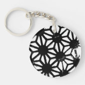 Zwart geometrisch patroon sleutelhanger (Voorkant)