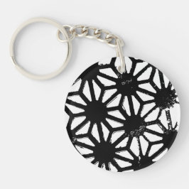 Zwart geometrisch patroon sleutelhanger