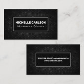Zwart geometrisch patroon visitekaartje (Voorkant / Achterkant)