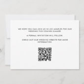 Zwart Geometrisch Retro Foto Bruiloft Save The Date (Achterkant)