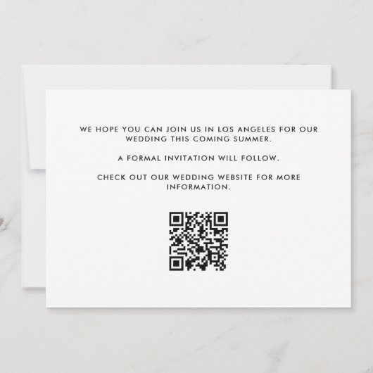 Zwart Geometrisch Retro Foto Bruiloft Save The Date (Achterkant)