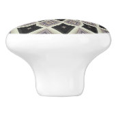 Zwart Geometrisch Spiral Fractal Mosaic Art Patroo Keramische Knop (Zijkant)