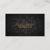 Zwart Geometrisch tegelwerk | Gold Building Icon Afsprakenkaartje (Achterkant)