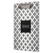 Zwart geometrisch vormenpatroon klembord (Links)