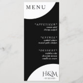 Zwart Geometrische boog diner bruiloft receptie Menu (Voorkant)