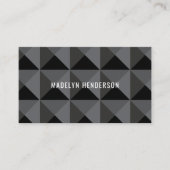 Zwart Geometrische Modern Bold Abstracte QR-code Visitekaartje (Voorkant)