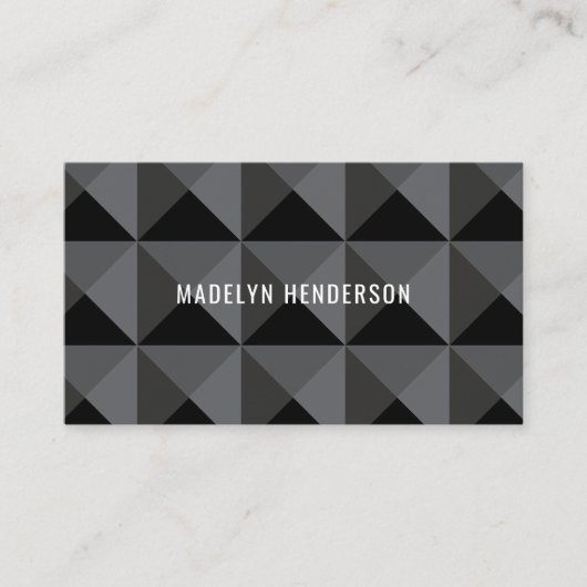 Zwart Geometrische Modern Bold Abstracte QR-code Visitekaartje (Voorkant)