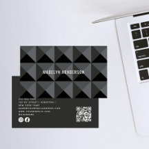 Zwart Geometrische Modern Bold Abstracte QR-code