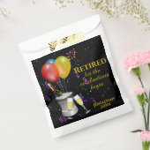 Zwart gepensioneertrilpapier bedankzakje (Gezegeld)