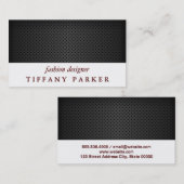 Zwart geperforeerd vlees | Witte band Visitekaartje (Voorkant / Achterkant)