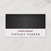 Zwart geperforeerd vlees | Witte band Visitekaartje (Voorkant)