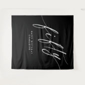 Zwart Gepersonaliseerd 50e verjaardag Achtergrond  Wandkleed (Voorkant (horizontaal))