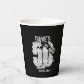Zwart Gepersonaliseerd 50th Any Age Verjaardagsfee Papieren Bekers (Achterkant)