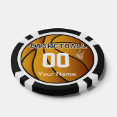 Zwart Gepersonaliseerd Basketbal Pokerchips (Enkel)