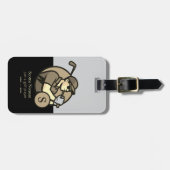 Zwart Gepersonaliseerd Golfer Monogram Bagagelabel (Voorkant horizontaal)