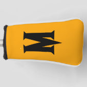 Zwart gepersonaliseerd Initiaal Letter | mandarijn Golfheadcover (Voorkant)