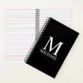 Zwart gepersonaliseerd monogram en Notitieboek van (Binnen)