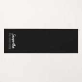 Zwart gepersonaliseerd monogram naam yogamat (Voorkant (horizontaal))