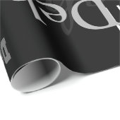 Zwart gepersonaliseerd naampatroon, een modern cadeaupapier (Rol Hoek)