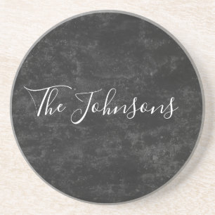Zwart Gepersonaliseerd ontwerp voor uw familie Zandsteen Onderzetter