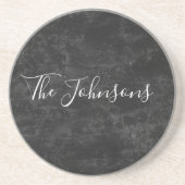 Zwart Gepersonaliseerd ontwerp voor uw gezin Zandsteen Onderzetter (Voorkant)