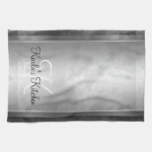 Zwart gepersonaliseerd theedoek (Horizontaal)