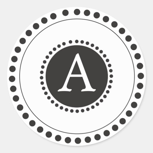 Zwart - Gepersonaliseerde envelop afdichting Ronde Sticker (Voorkant)