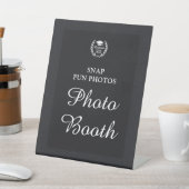 Zwart Gepersonaliseerde Foto Booth Graduation Part Reclamebord Met Voetstuk (Insitu)
