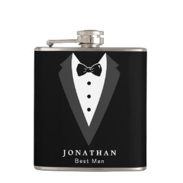 Zwart gepersonaliseerde Groomsman Vinyl Wrapped Fl Heupfles
