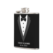 Zwart gepersonaliseerde Groomsman Vinyl Wrapped Fl Heupfles (Links)