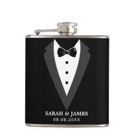 Zwart gepersonaliseerde Groomsman Vinyl Wrapped Fl Heupfles