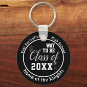Zwart-gepersonaliseerde middelbare school klasse 2 sleutelhanger (Voorkant)
