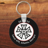 Zwart-gepersonaliseerde middelbare school klasse 2 sleutelhanger (Voorkant)