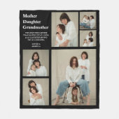 Zwart Gepersonaliseerde Moderne Moeder | 6 Foto Fleece Deken (Voorkant)