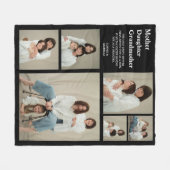 Zwart Gepersonaliseerde Moderne Moeder | 6 Foto Fleece Deken (Voorkant (Horizontaal))