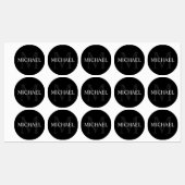 Zwart-gepersonaliseerde monogram- en naamlabels labels (Vel)