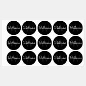 Zwart-gepersonaliseerde monogram- en naamlabels labels (Vel)