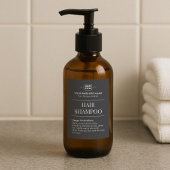 Zwart Gepersonaliseerde Monogram Haarshampoo Label Voedselcontainer Etiket